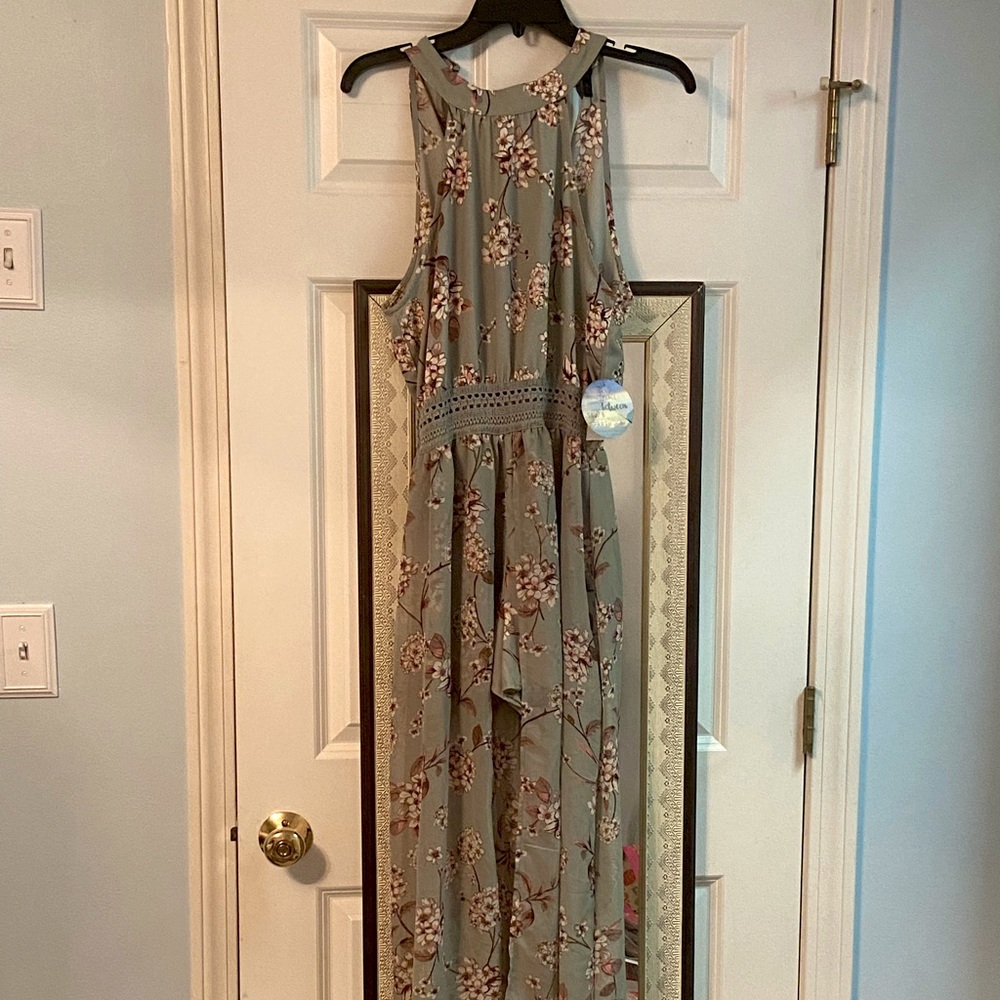 Sage green maxi romper